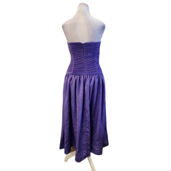 COPY - Vintage Purple Sweatheart Prom Dress with Rouching at Bodice - Picture 7 of 8